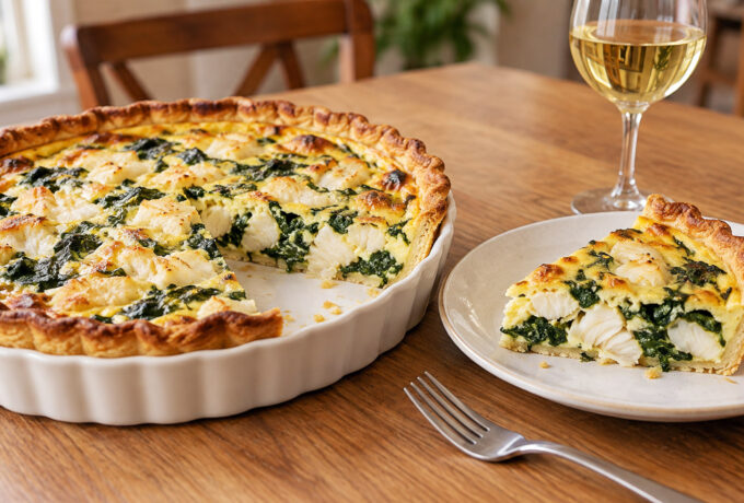 Quiche au haddock et épinards