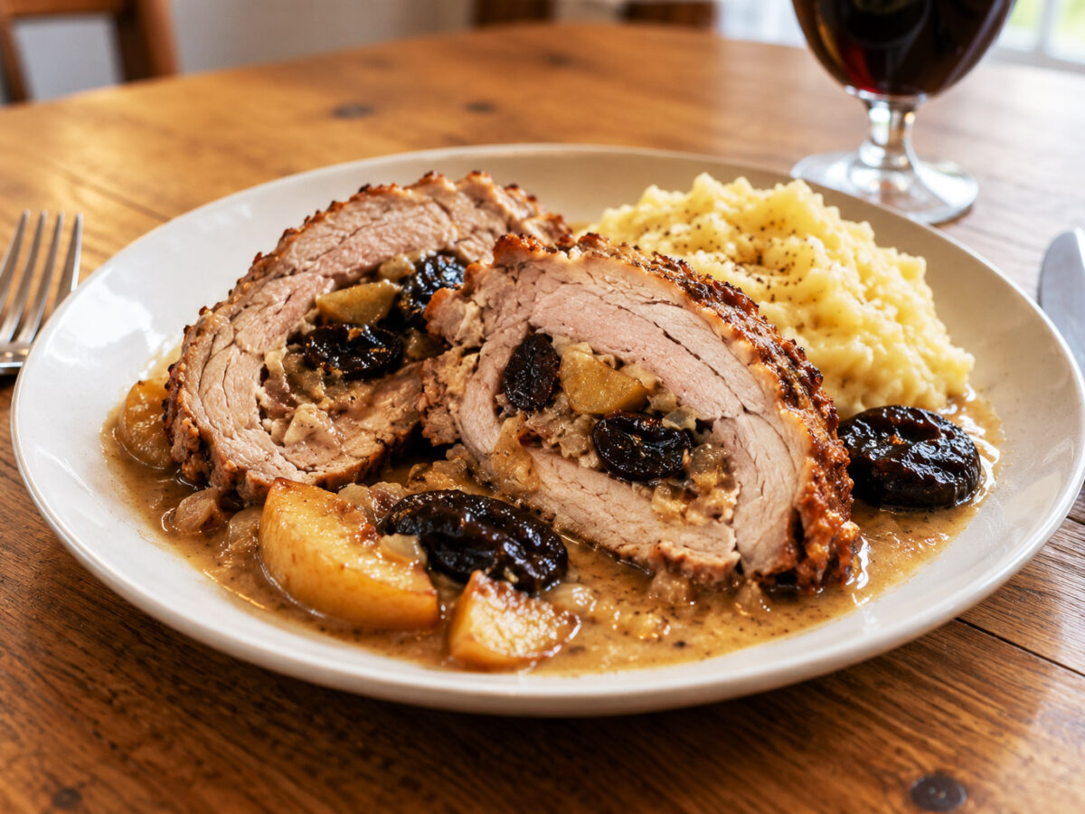 Rôti de porc aux pommes et aux pruneaux d’Agen