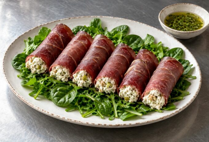 Rouleaux de viande des Grisons au chèvre frais