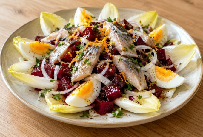 Salade de betteraves, endives et hareng