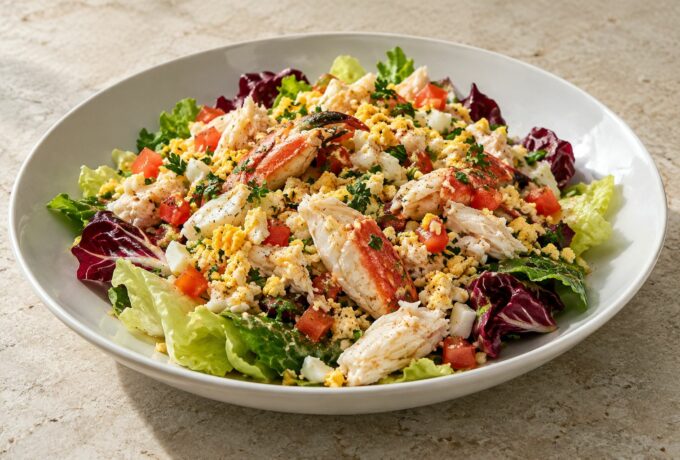 Salade de crabe et œufs durs
