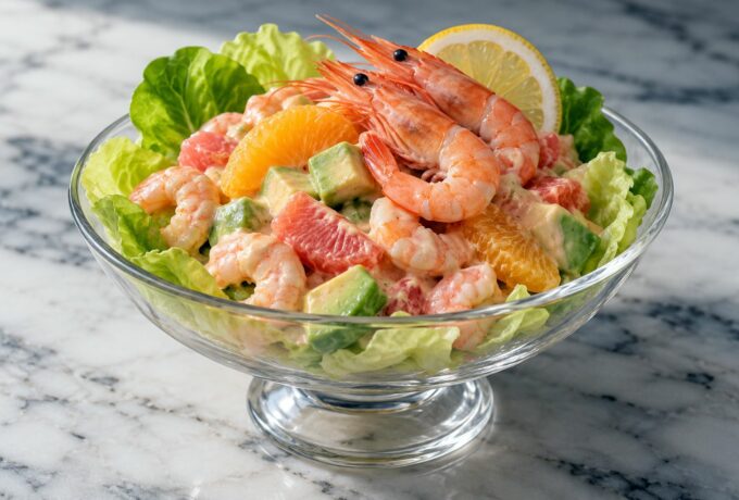Salade de crevettes, avocat et agrumes