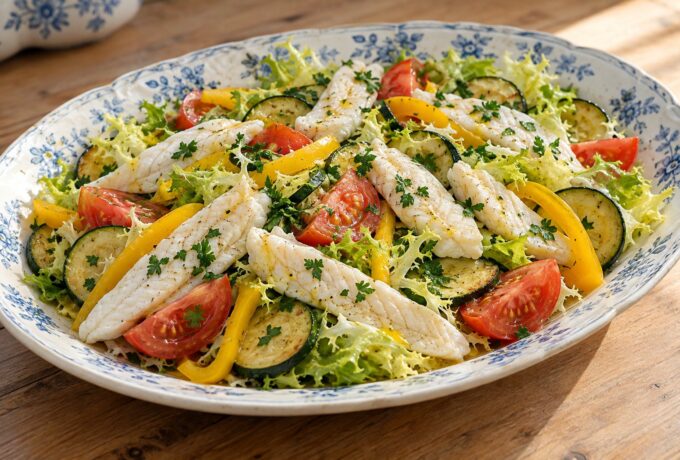 Salade tiède aux filets de sole