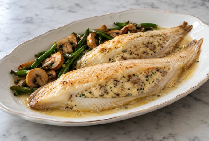 Soles soufflées à la mousseline de poisson