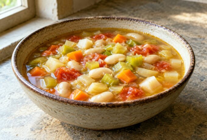 Soupe de légumes aux haricots blancs