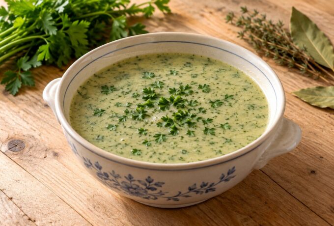 Soupe légère au persil et à la crème