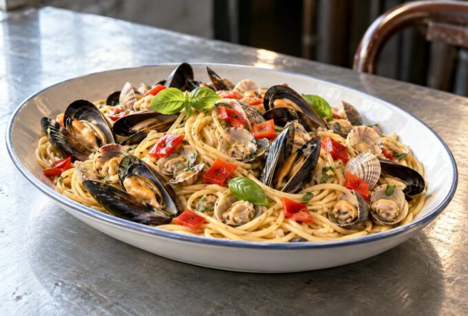 Spaghettis aux moules et aux coques