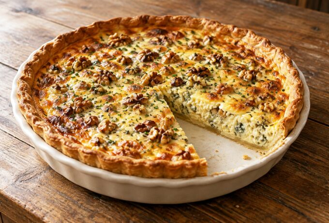 Tarte au roquefort et aux noix