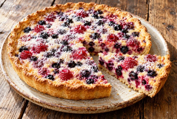 Tarte crémeuse aux fruits rouges