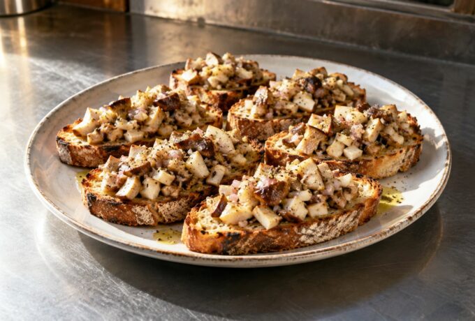 Tartines croustillantes aux cèpes