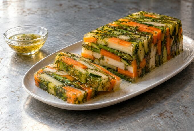 Terrine de légumes en gelée aux herbes
